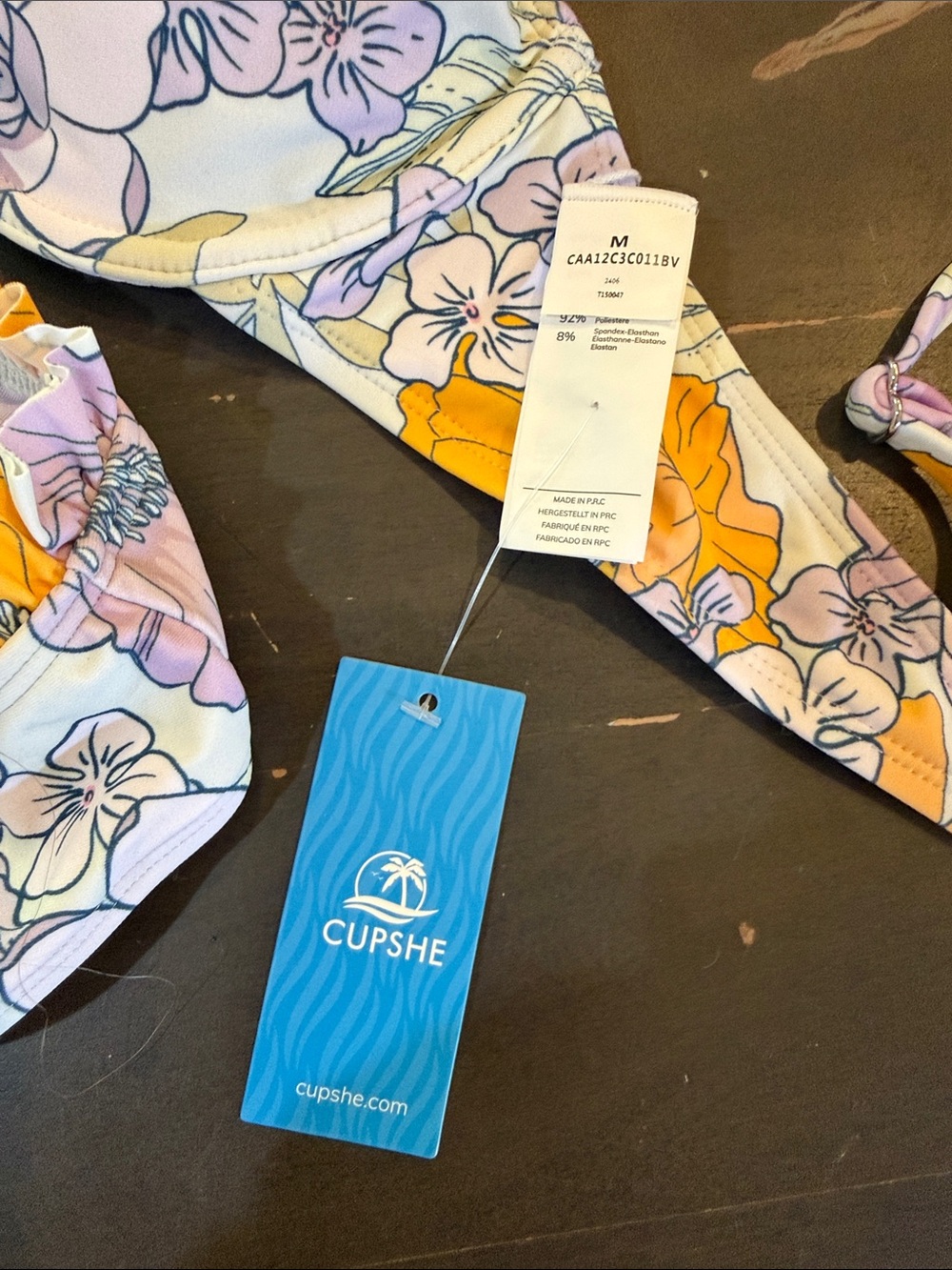Cupshe Yellow & Lavender Floral Two-Piece Bikini - Picture 2 of 2